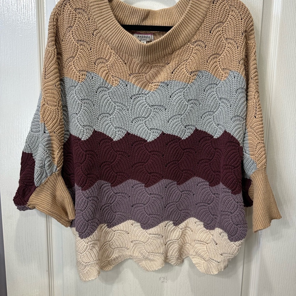 ANDREE BY UNIT OVERSIZED Multicolor Knit Sweater